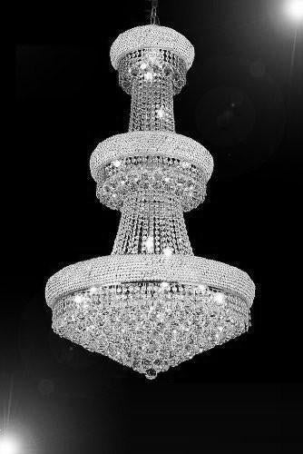 French Empire Crystal Chandelier H50" X W30" - Perfect For An Entryway Or Foyer - A500-Silver/541/24
