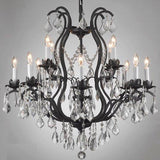 Wrought Iron Chandelier Lighting Dressed With Swarovski Crystal - A500-3034/8+4Sw
