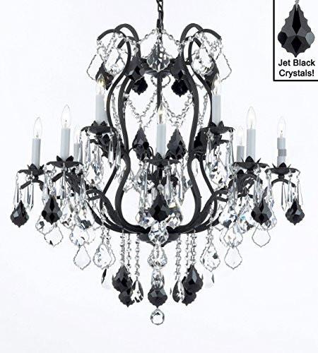 Wrought Iron Crystal Chandelier Lighting Chandeliers H30" X W28" - A500-B20/3034/8+4