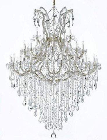 Large Foyer / Entryway Maria Theresa Crystal Chandelier Lighting H 72" W 52" Trimmed With Spectra Crystal - Reliable Crystal Quality By Swarovski - A500-Gold/B13/2756/36+1Sw