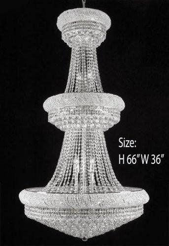 Swarovski Crystal Trimmed Chandelier Empire Chandelier Lighting W/ Swarovski Crystal H66" X W36" - Perfect For An Entryway Or Foyer - A500-Cs/541/32Sw