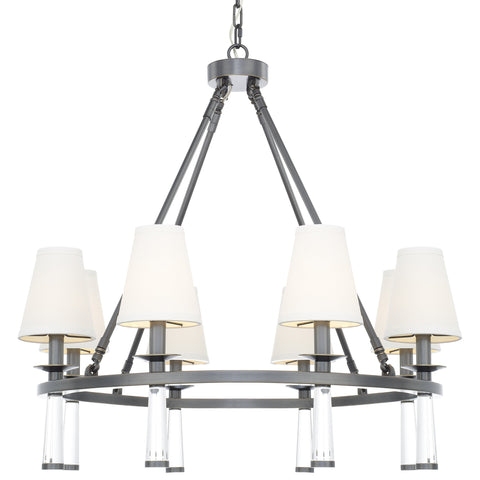 8 Light Oil Rubbed Bronze Mid Century Modern Transitional Chandelier - C193-8867-OR