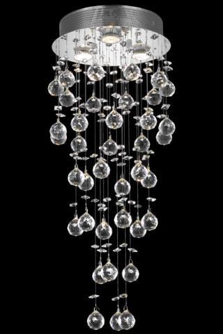 ZC121-V2006F12C/RC By Elegant Lighting Galaxy Collection 3 Lights Chandelier Chrome Finish