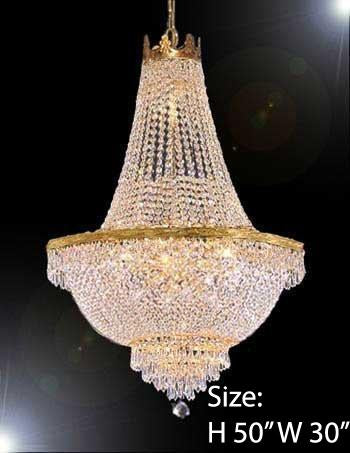 French Empire Crystal Chandelier Lighting H50" X W30" - A500-870/14Large