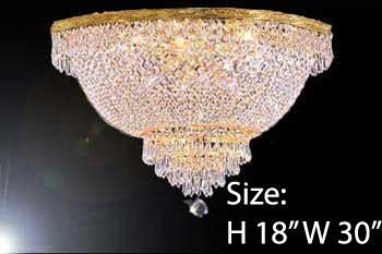 Flush Basket Empire Crystal Chandelier Lighting H 18" W 30" - A500-Flush/870/14