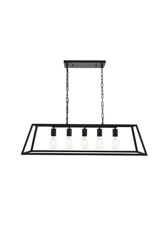 ZC121-LD4061D38BK - Living District: Resolute 5 light black Pendant