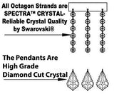 Swarovski Crystal Trimmed Chandelier Wrought Iron Crystal Chandelier Lighting With White Shades H52" W46" - A500-Sc/Whiteshade/3034/18+6Sw